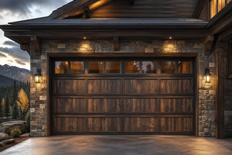An oversized, custom architectural overhead door illustrating the strict demand for a heavy-duty commercial garage door opener. ABX OEM manufacturer engineers CE/ISO certified industrial motors with high torque and 100% duty cycles to reliably lift heavy commercial doors without thermal overload.