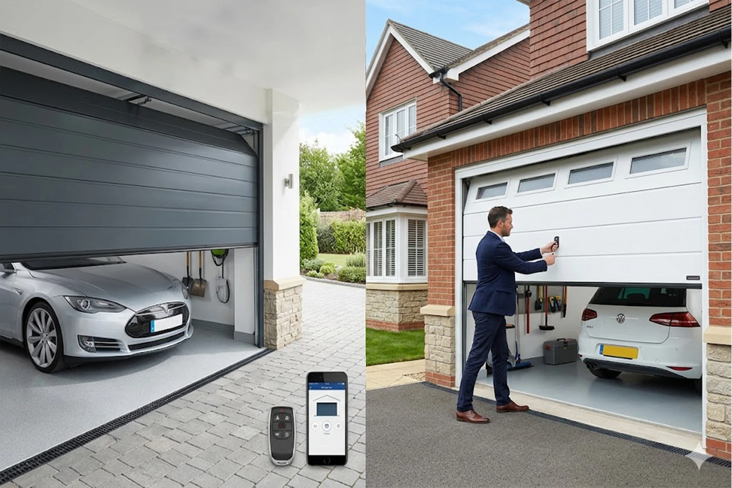 A side-by-side conceptual comparison of automated motorised door operation versus manual lifting. Upgrading to ABX CE/ISO certified automatic industrial doors eliminates manual labor inefficiencies, drastically reducing OpEx and maximizing ROI for commercial projects.